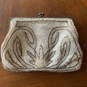 VlNTAGE French Micro Handmade Glass Beaded Small Evening Bag